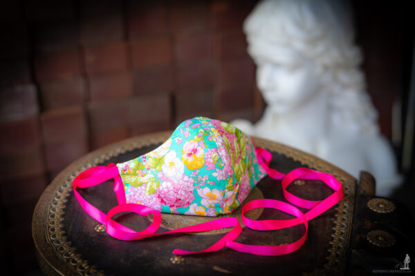 Silk Hydrangea Thai Silk Face Mask Ribbon Ties (3)
