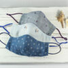 Classic Sculpted Face Mask Trio in Blue Chambray Cotton - Newport Anchors Away, Cote Azur, Sailing Seas 2