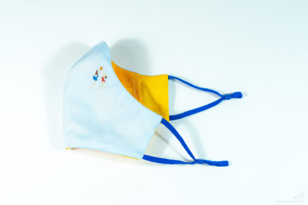 Cote Azure Embroidered Cotton Shirting Sculpted Fitted Face Mask (5)